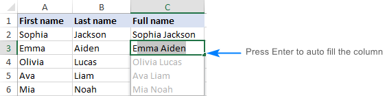 merging first and last name in 2008 excel for mac
